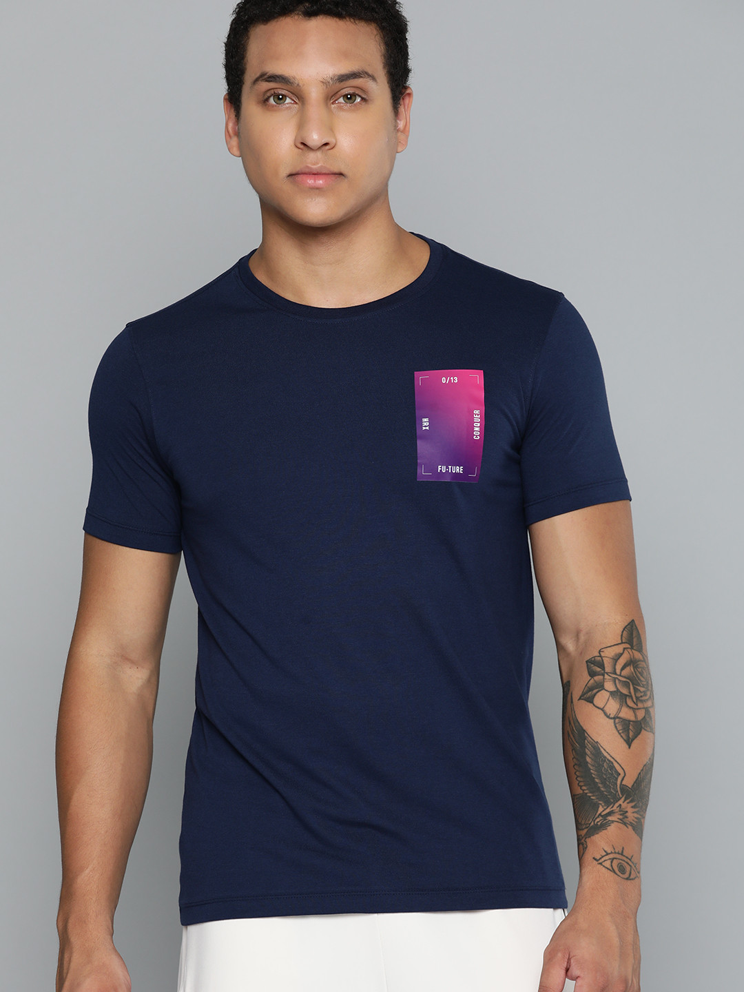 HRX by Hrithik Roshan Men Placement Detail T-shirt