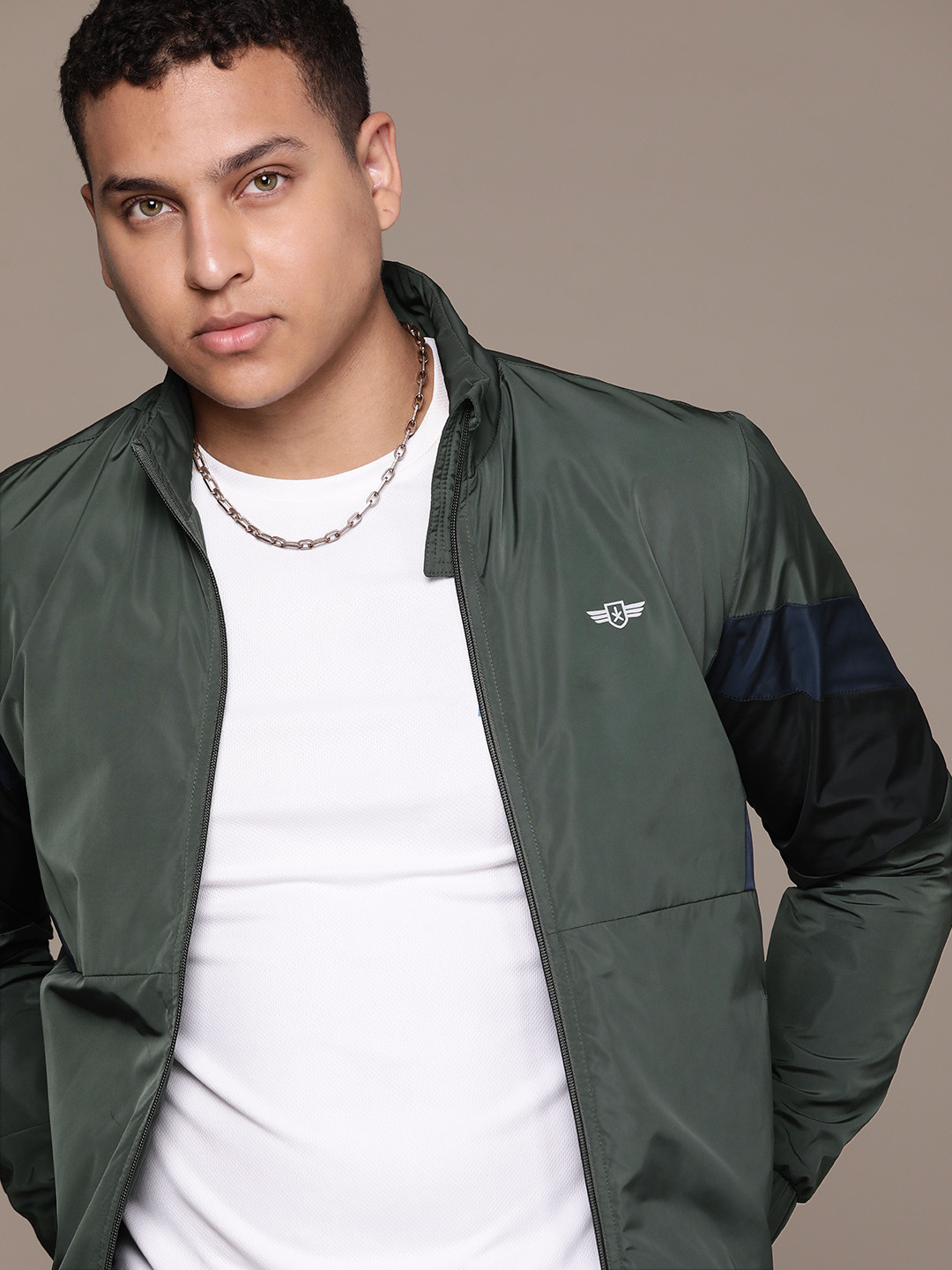 The Roadster Lifestyle Co. Striped Detail Bomber Jacket