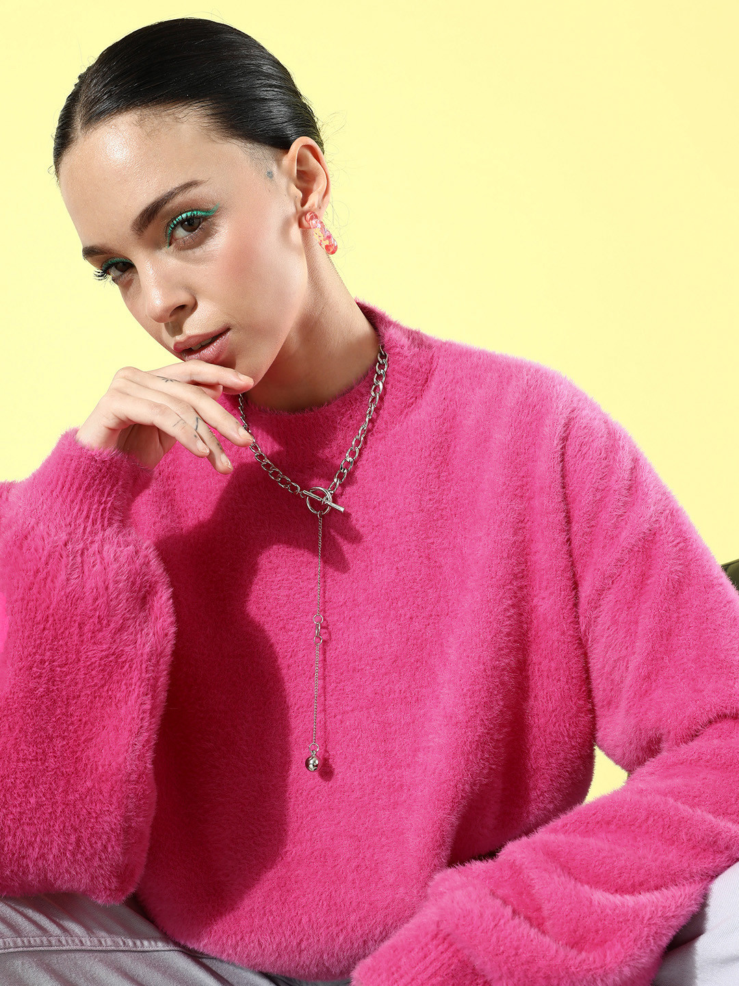 The Roadster Life Co. Frosty Winters Soft Textures Pullover with Fuzzy Detail