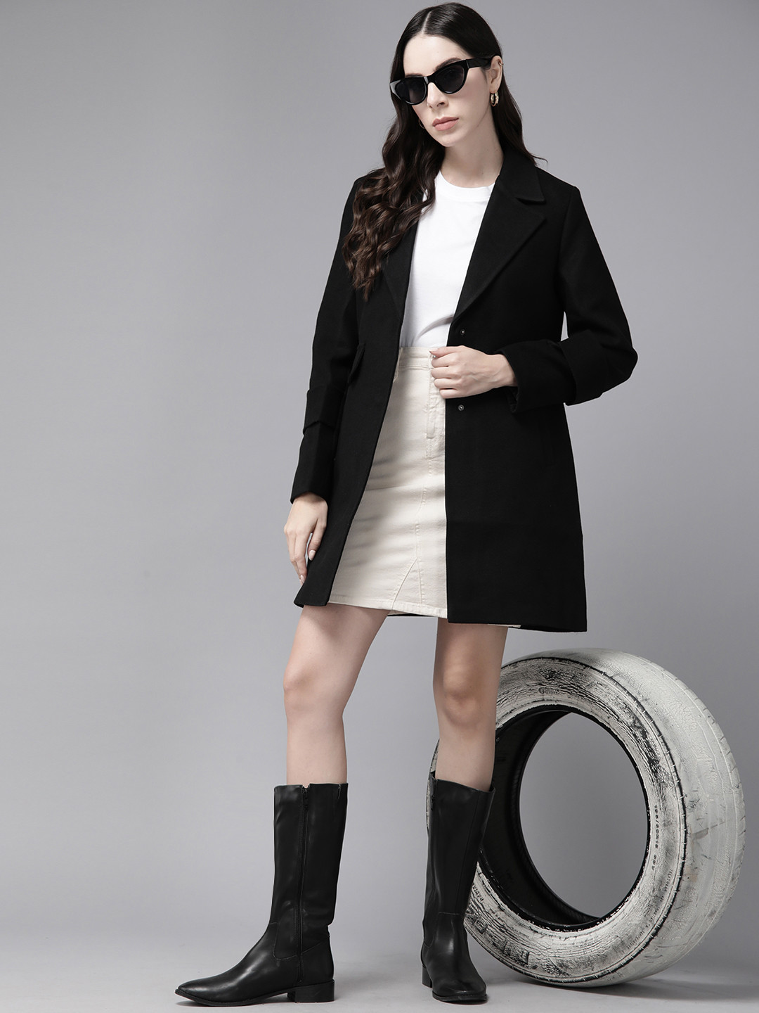 The Roadster Lifestyle Co. Solid Single-Breasted Overcoat