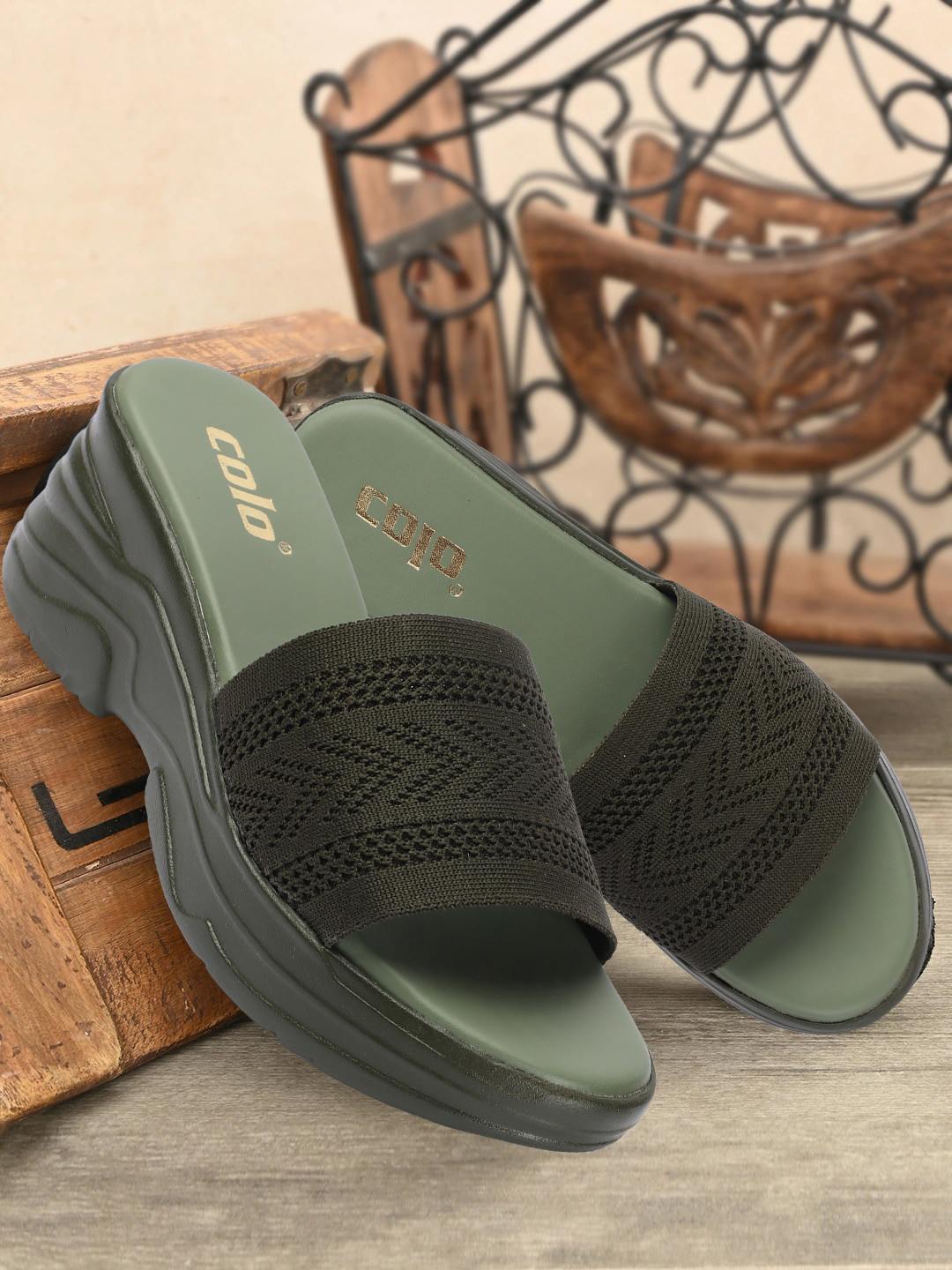 Colo Woven Design Platform Heels