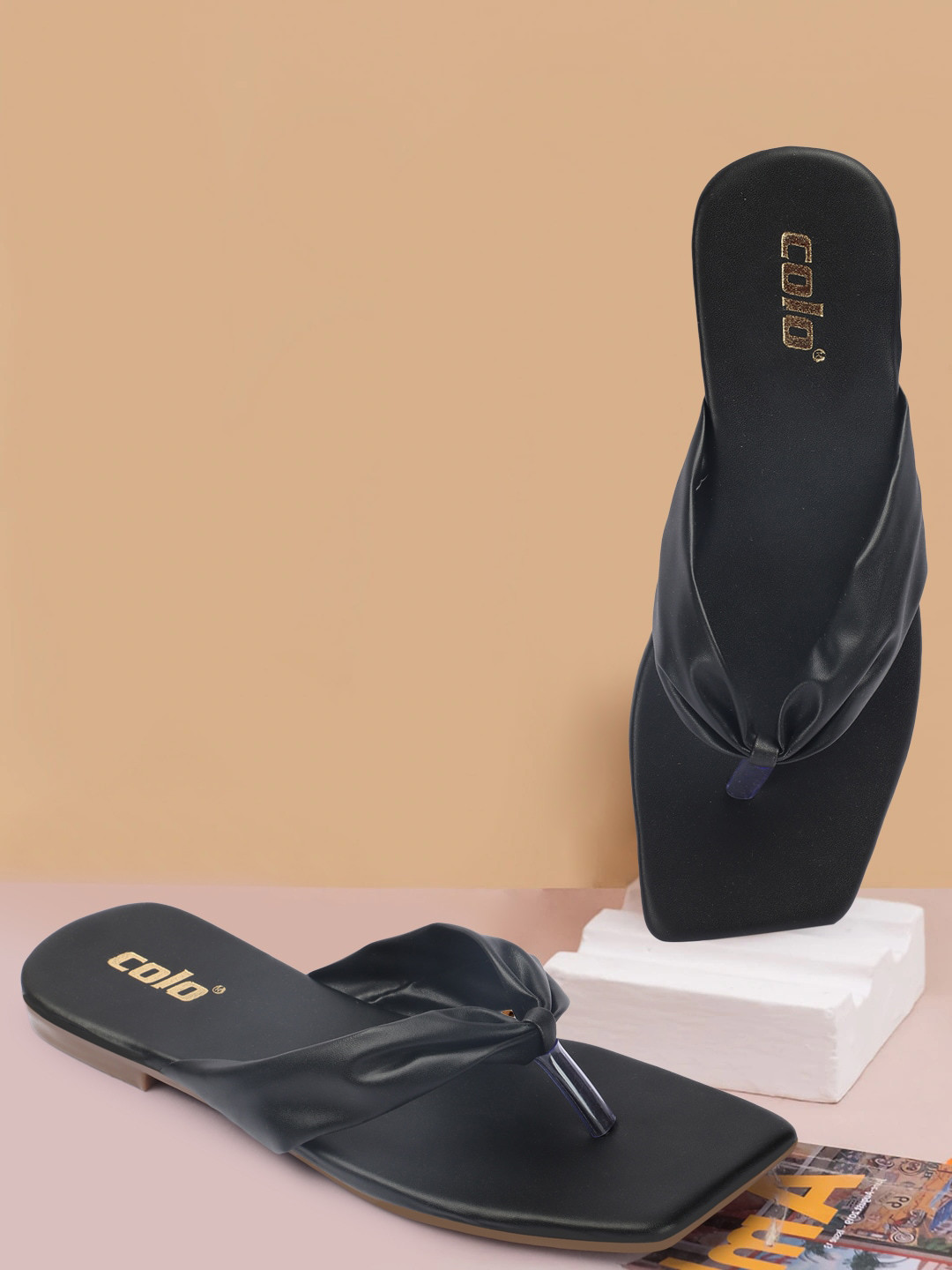 Colo Open Toe T-Strap flats