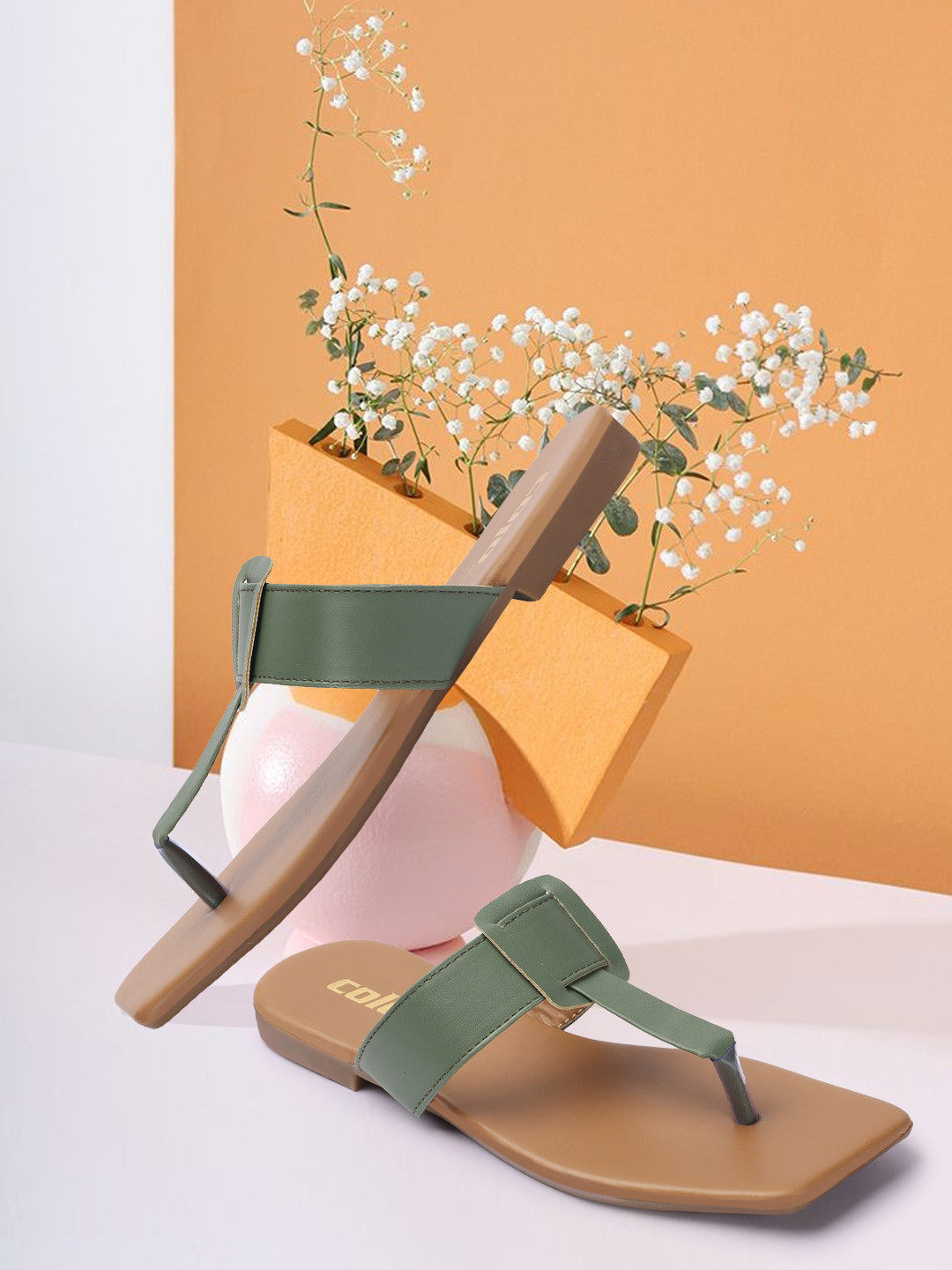 Colo Open Toe T-Strap flats