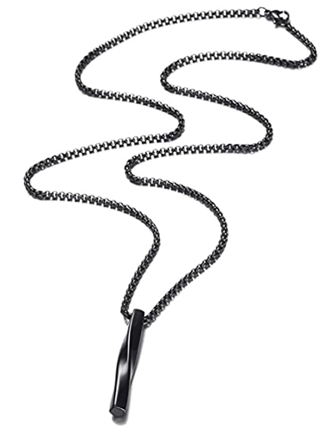 VIEN Twisted Cube Bar Pendant Necklace