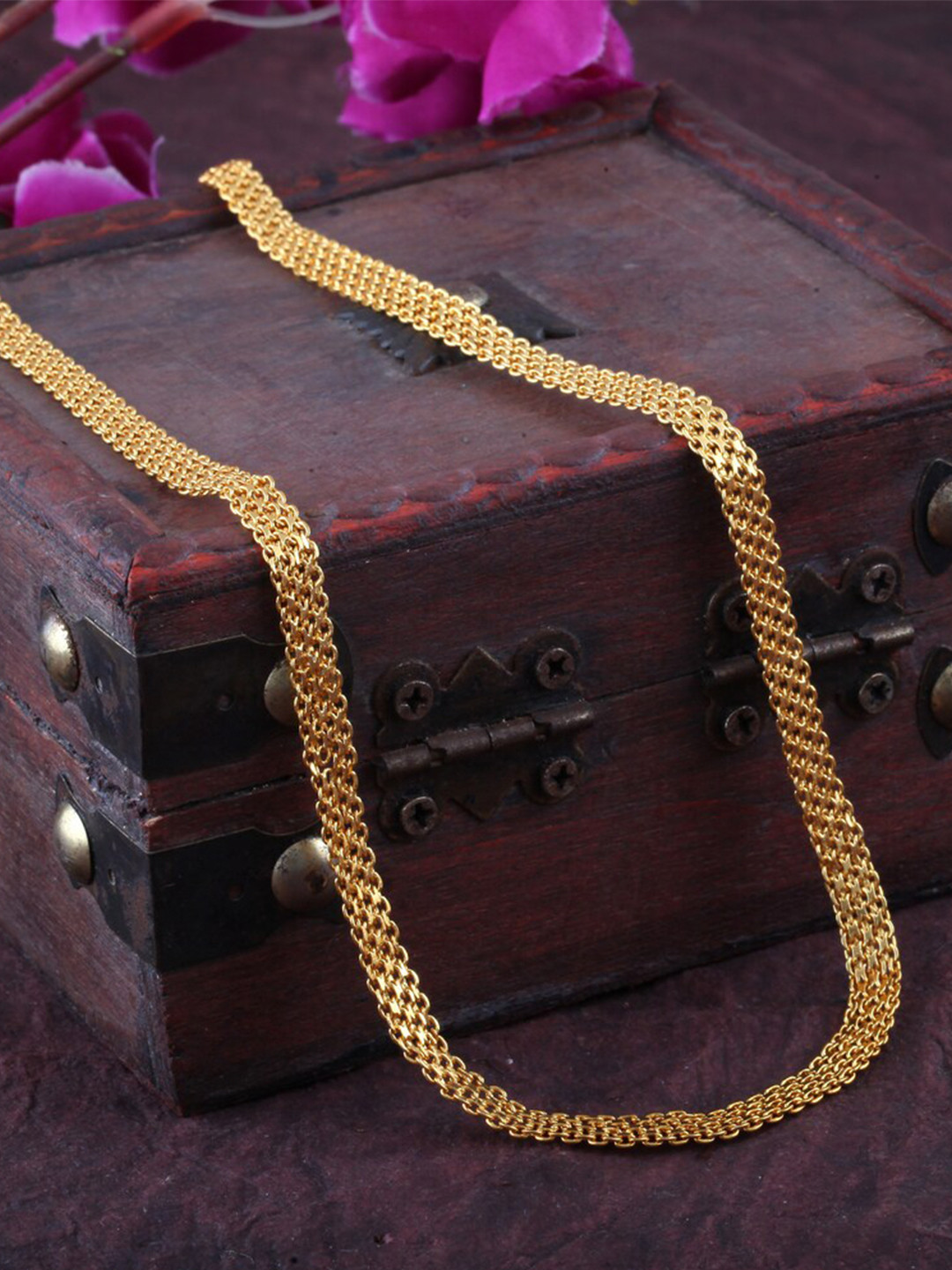 MEENAZ Men Gold-Plated Statement Brass Chain