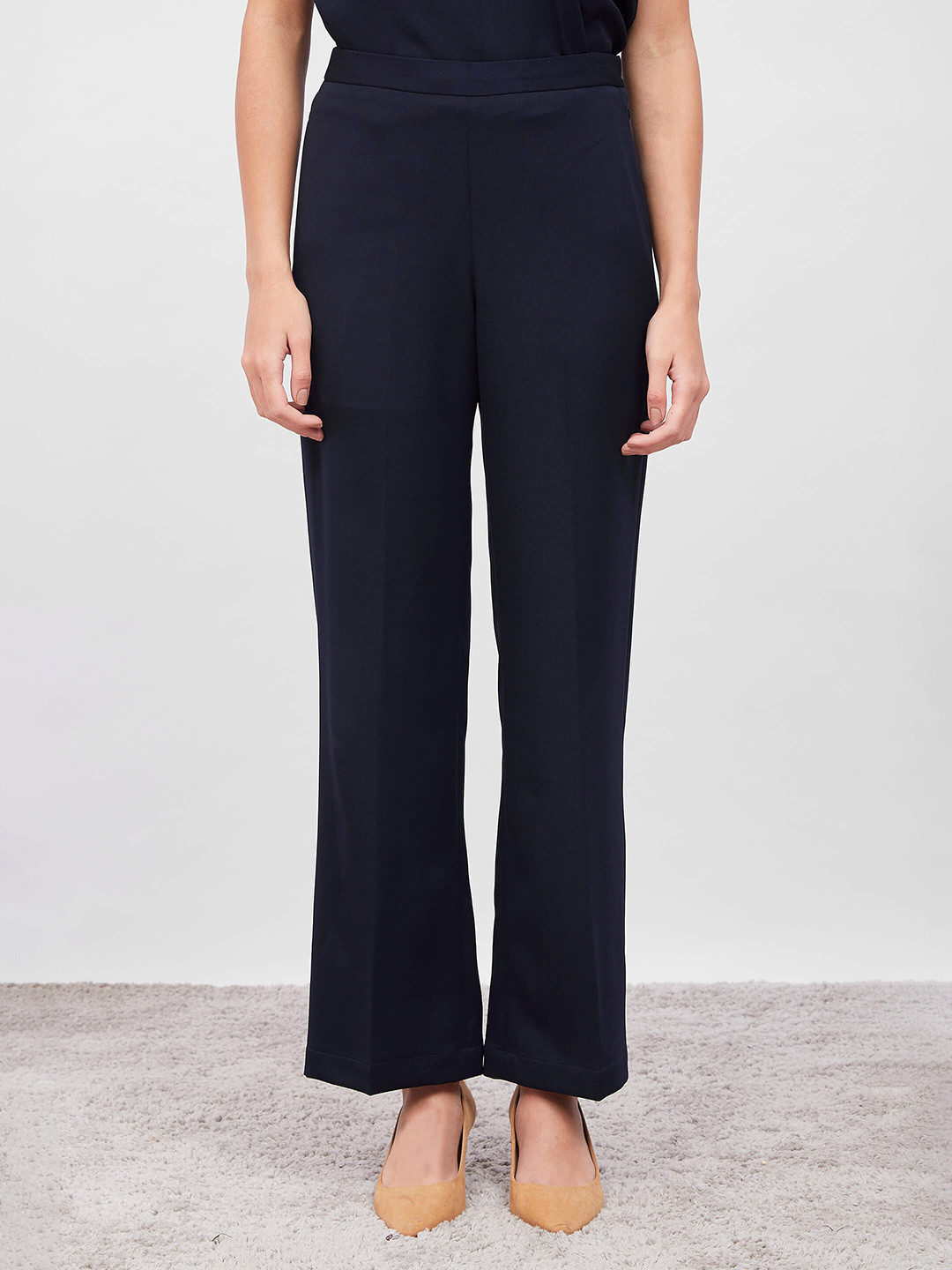 SALT ATTIRE Women Mid-Rise Wrinkle Free Formal Trousers