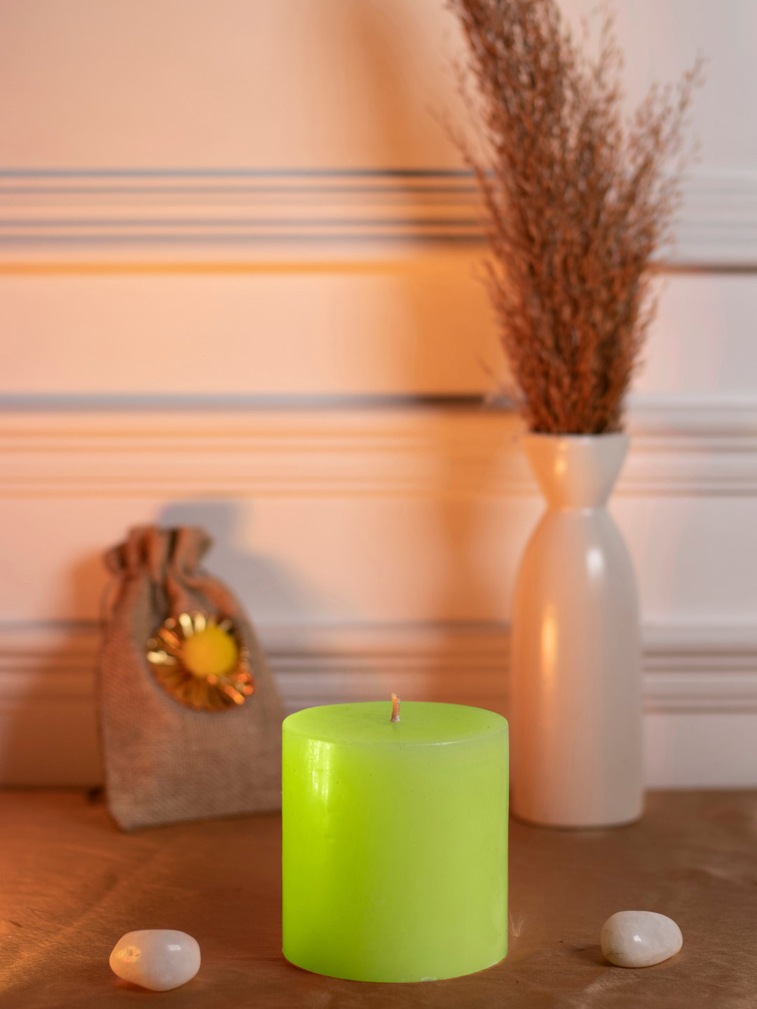 Dhrohar Oriental elegance Scented 1 Wick Tuberose Solid Geometric Regular Pillar Candles