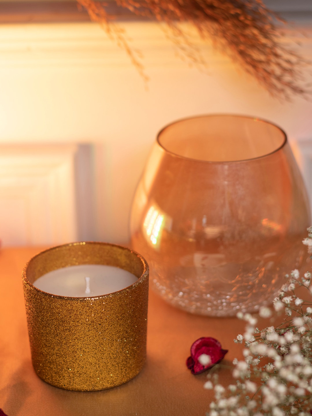 Dhrohar Oriental elegance Scented 1 Wick Vanilla Solid Geometric Regular Jar Candles