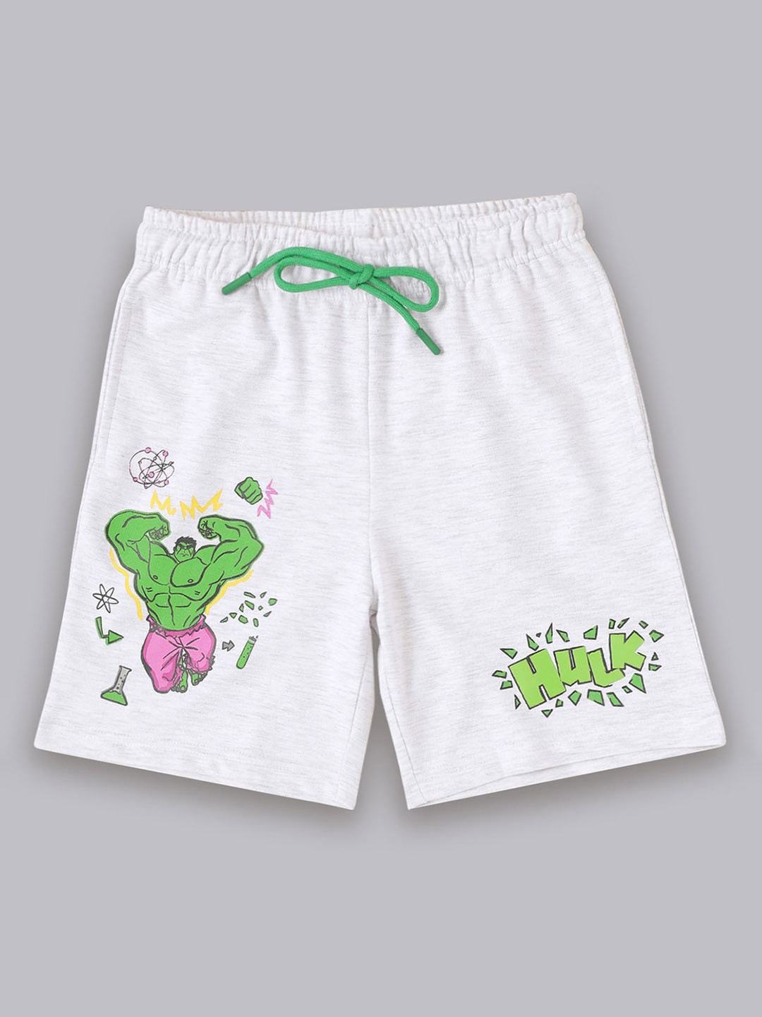 Kids Ville Boys Hulk Printed Mid-Rise Shorts