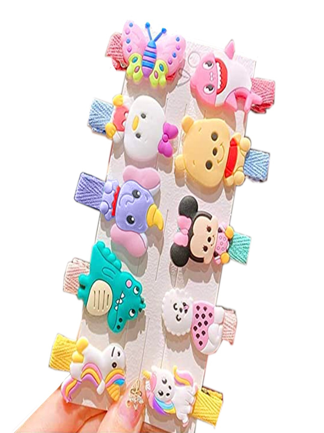 Babymoon Girls Set Of 10 Embellished Alligator Hair Clips