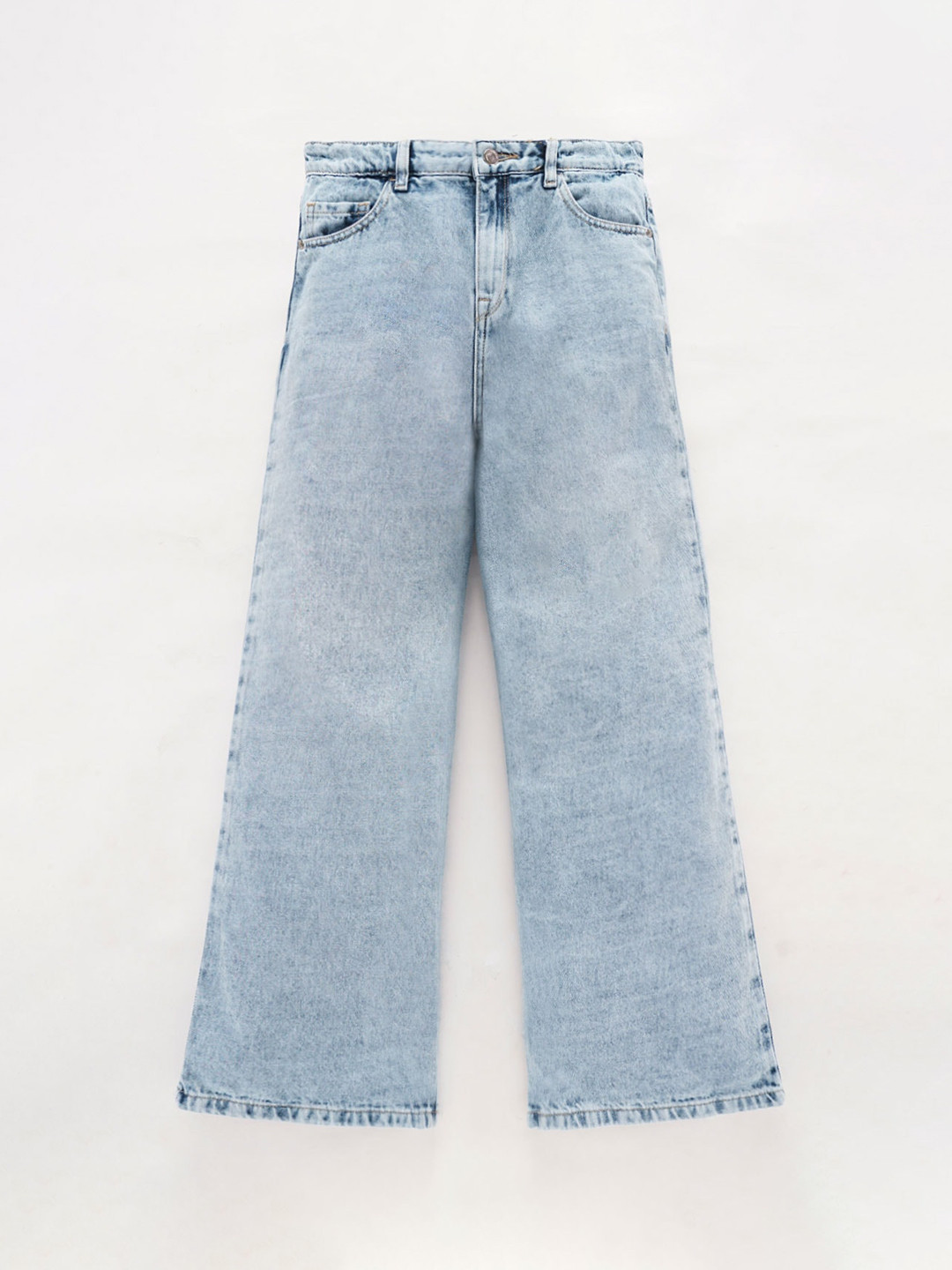 edheads Girls Mid-Rise Straight Fit Heavy Fade Clean Look Stretchable Jeans
