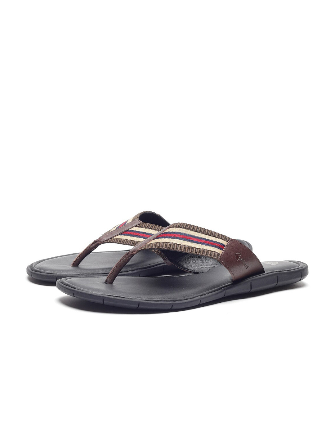 GABICCI Men Open Toe Pure Leather Comfort Sandals