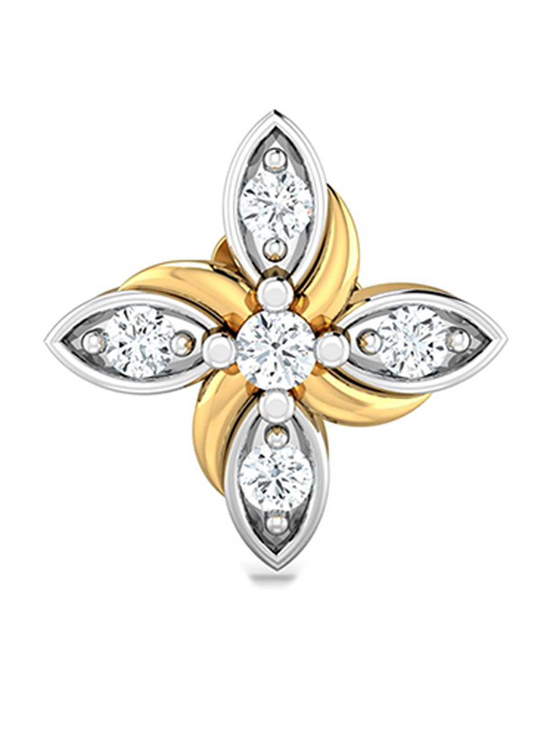 KUBERBOX 18KT Gold Diamond Nosepin-0.88gm