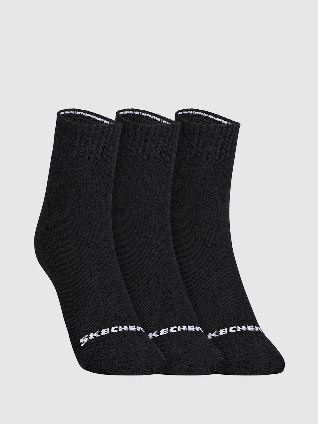 Skechers Men Pack Of 3 Patterned Terry Cotton Ankle-Length Socks
