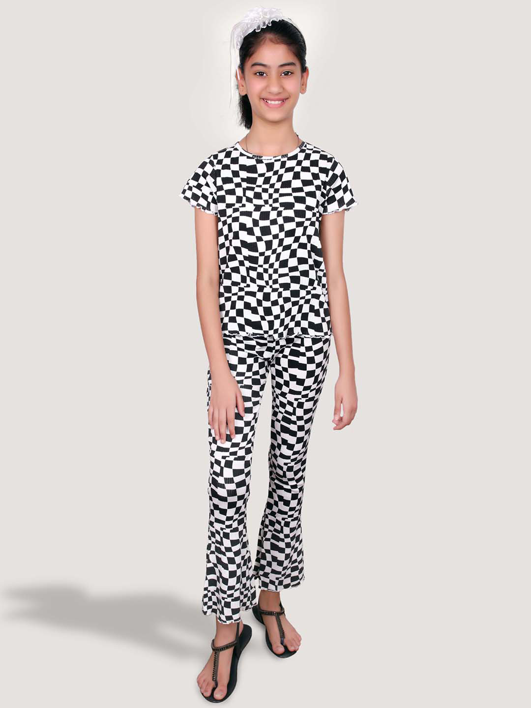 Googo Gaaga Girls Printed Pure Cotton T-shirt with Trousers