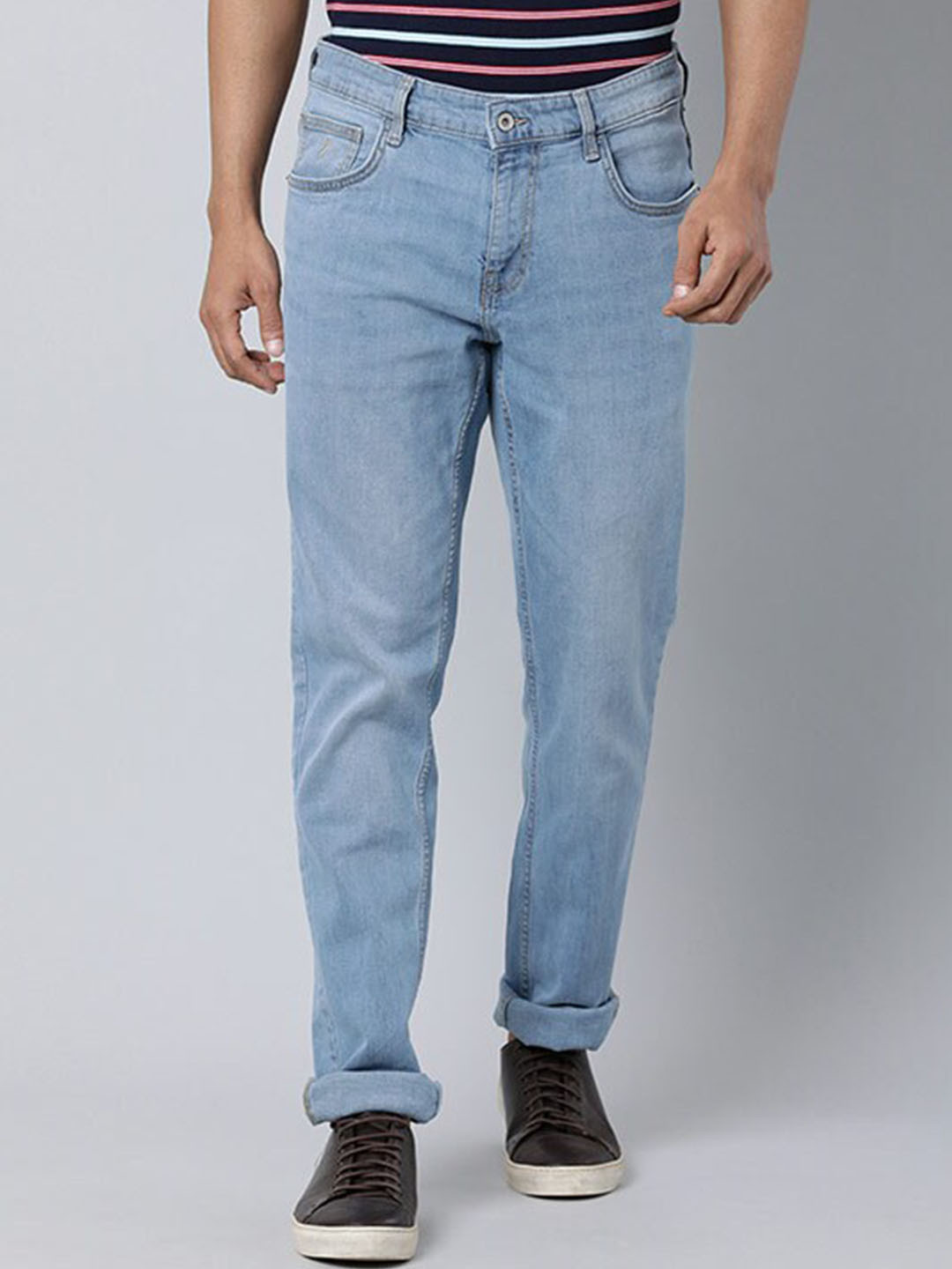 Indian Terrain Men Light Fade Clean Look Mid-Rise Brooklyn Slim Fit Jeans