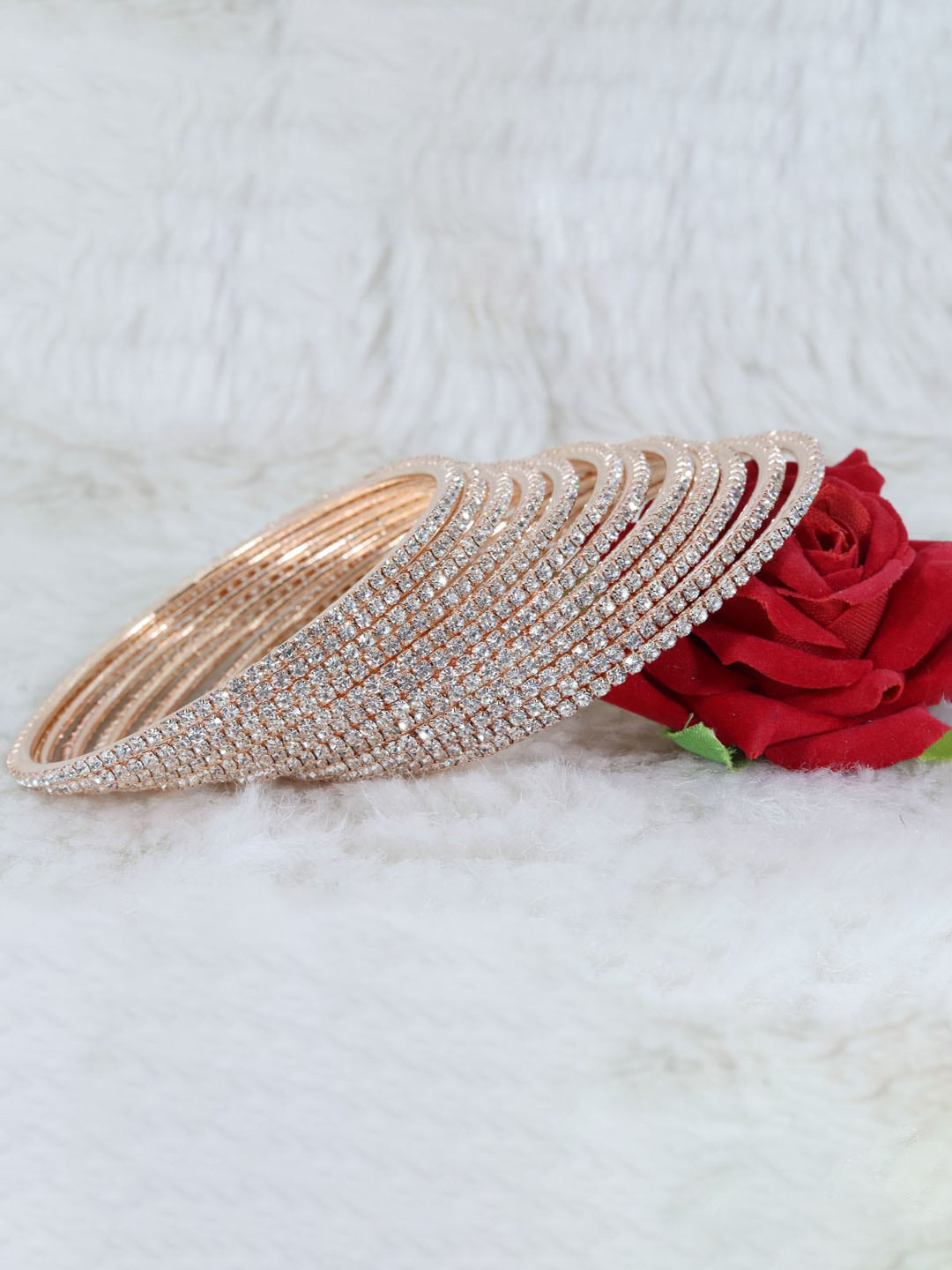 NMII Set of 12 Gold-Plated Stone-Studded Bangles