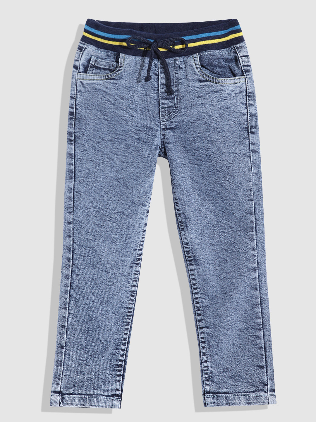 YK Boys Slim Fit Acid Wash Jeans