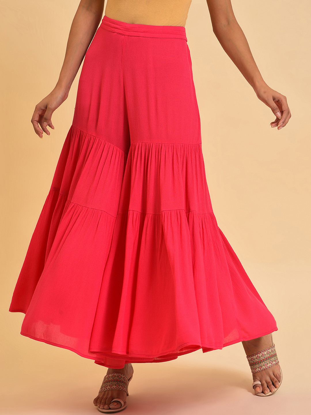 W Women Flared Ethnic Sharara Pants