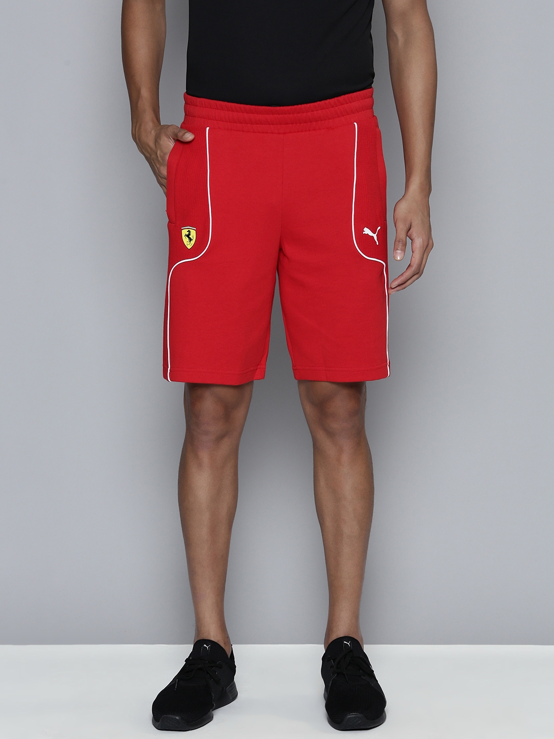 PUMA Motorsport Men Solid Ferrari Race Pure Cotton Sports Shorts