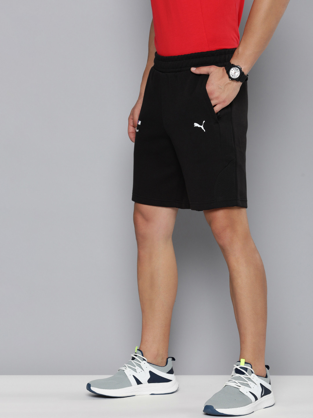 PUMA Motorsport Men BMW M Motorsport Sweat 8.6 Printed Regular Fit Sports Shorts