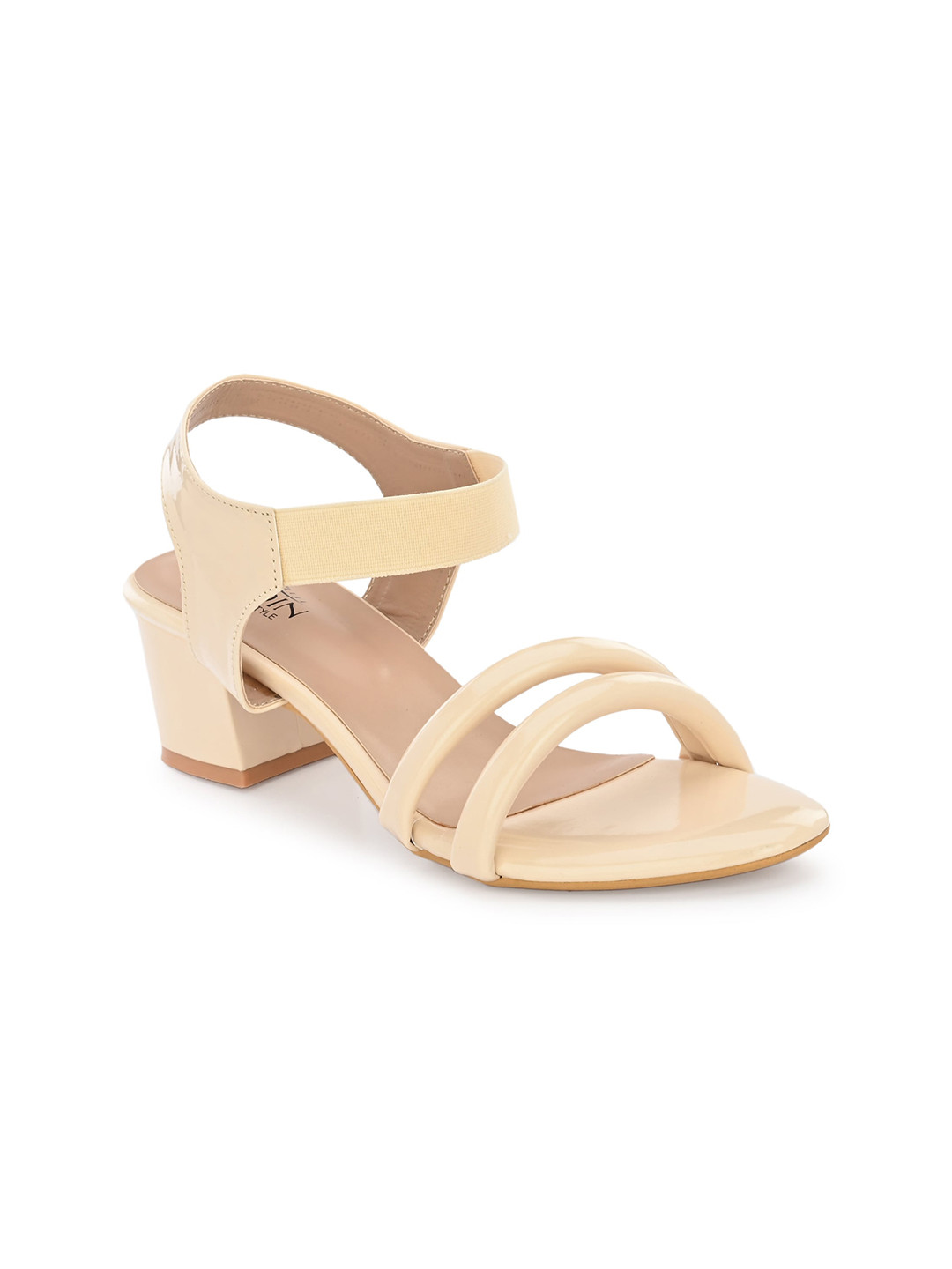 GARDIN Open Toe Block Heels With Backstrap