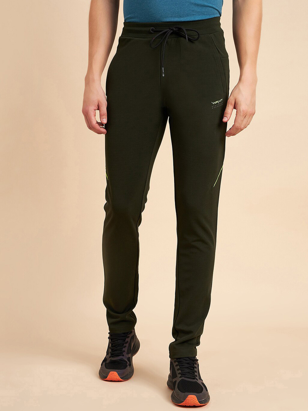 Sweet Dreams Olive Green Men Mid-Rise Sports Track Pants