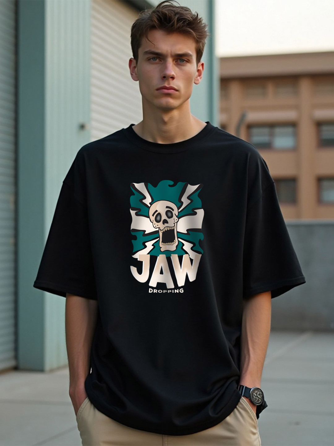 Jaw Dropping Graphic Printed Cotton T-shirt