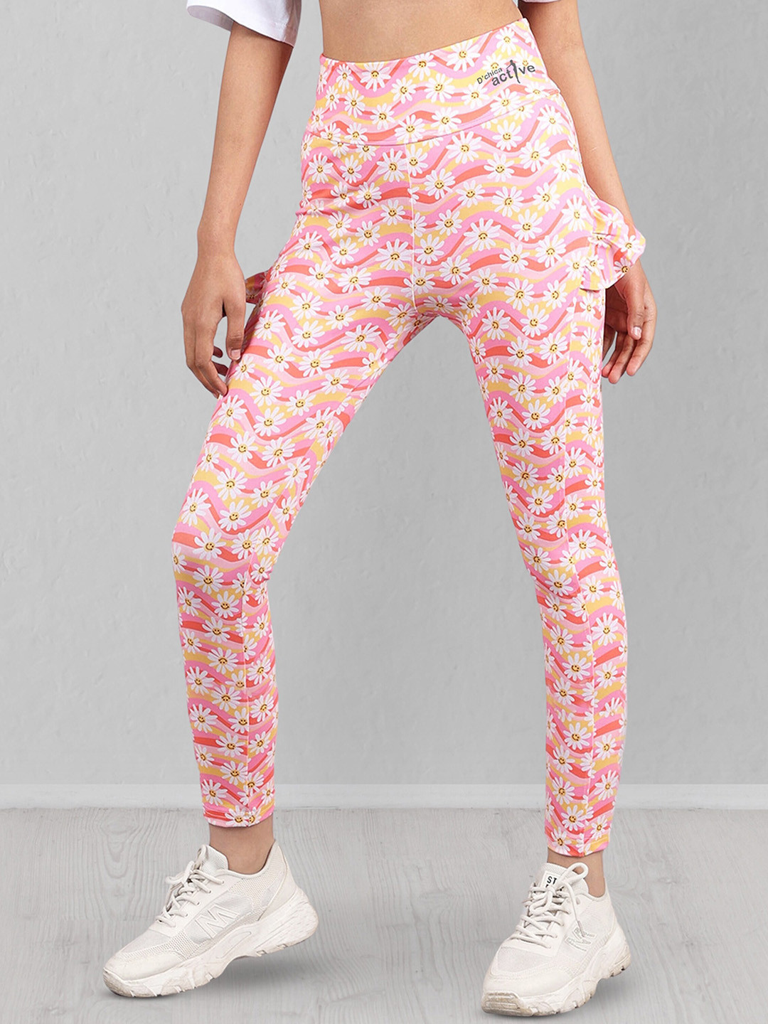 DChica Women Printed High-Rise Tights