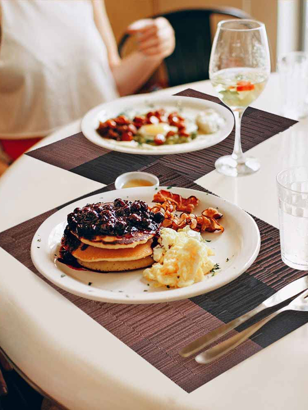 SKYLOFTS Copper-Coloured & Black 4 Pieces Woven Designed Rectangular Shape Table Placemat