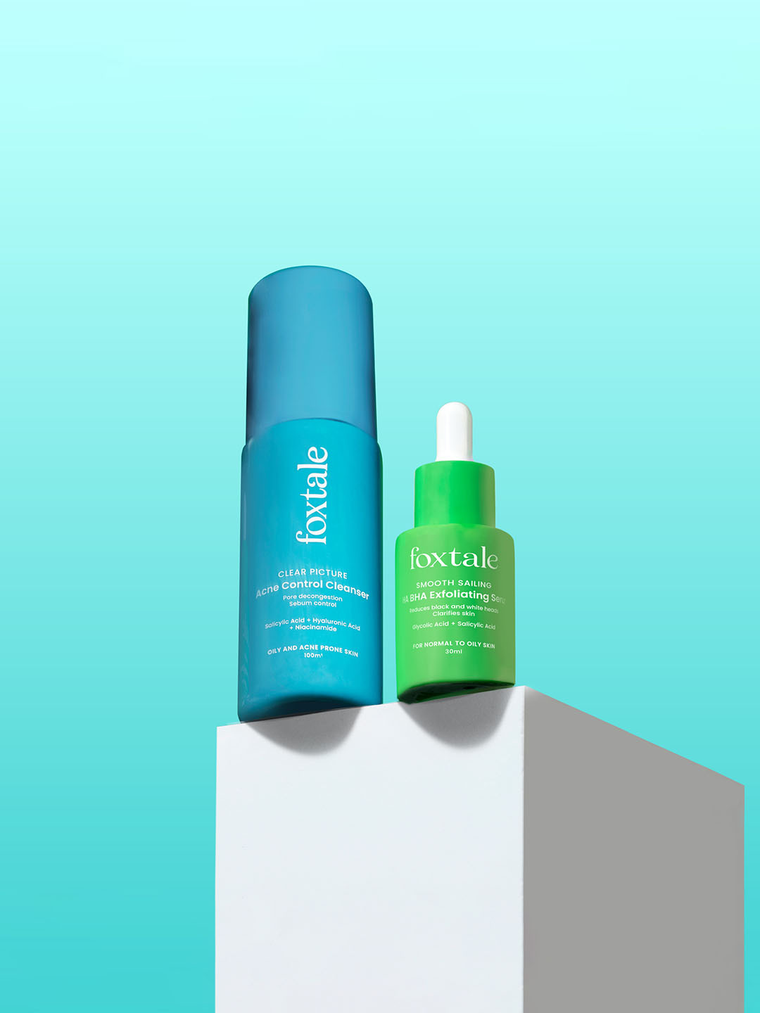 FoxTale Acne Control Duo with Salicylic Acid, Niacinamide & Hyaluronic Acid- 130ml