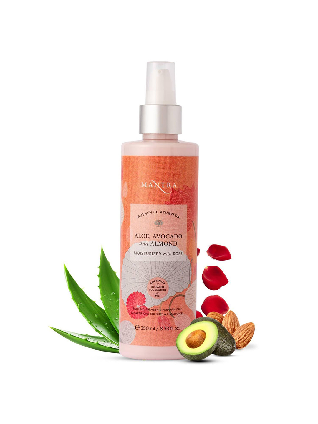 Mantra Herbal Aloe, Avocado & Almond Moisturiser with Rose - 250 ml