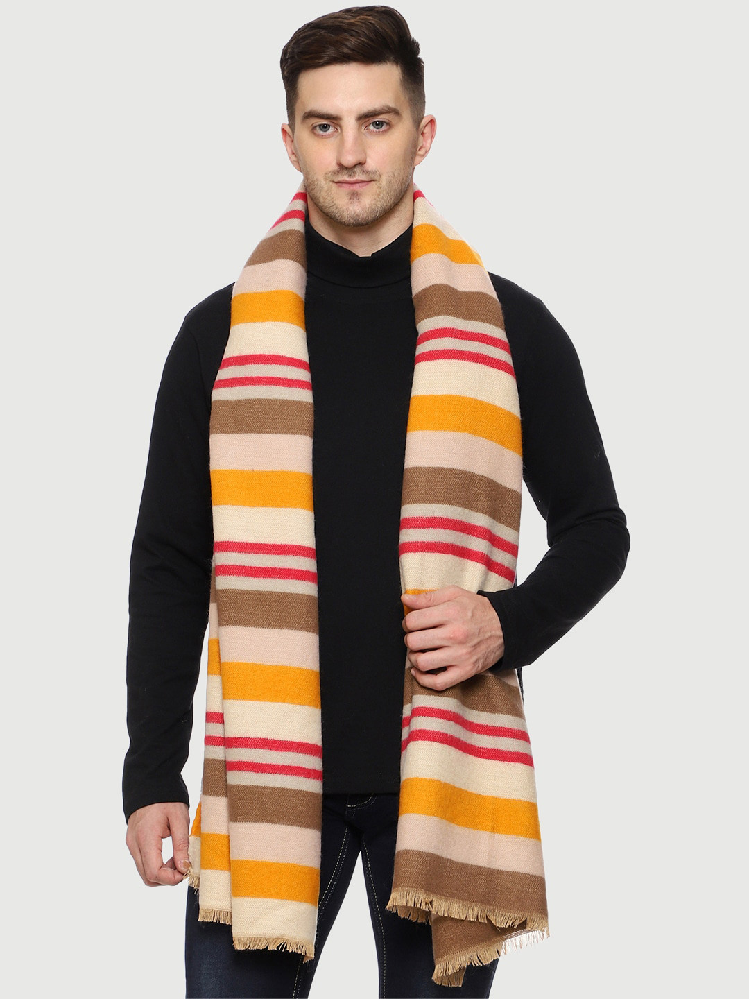 SWI Stylish Men Striped Wool Muffler