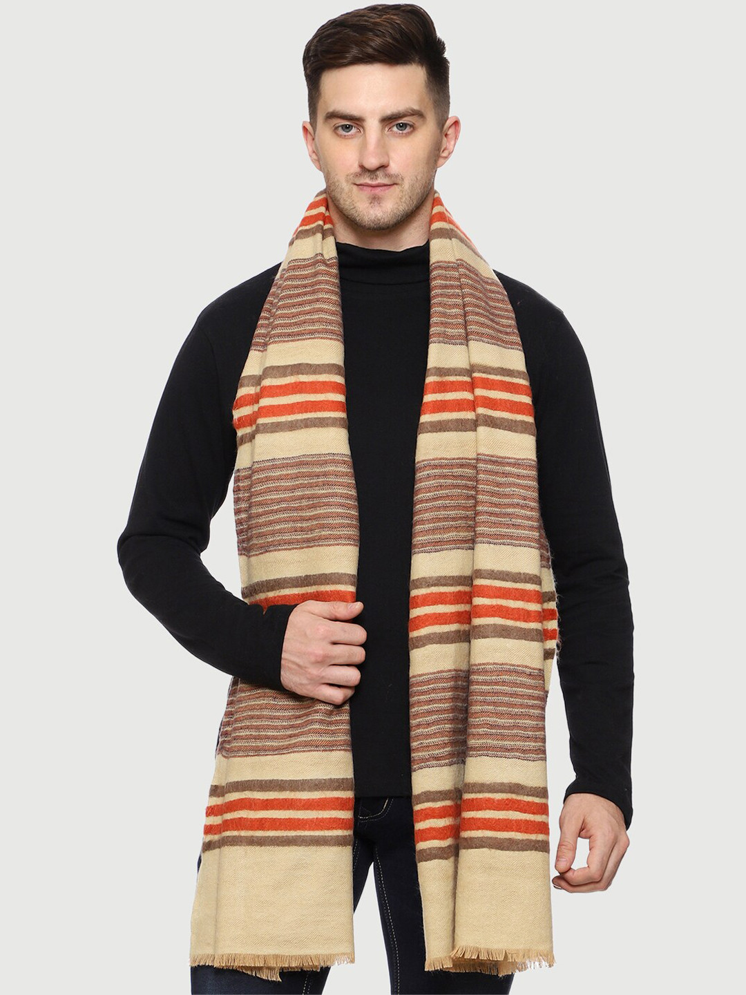 SWI Stylish Men Striped Wool Muffler