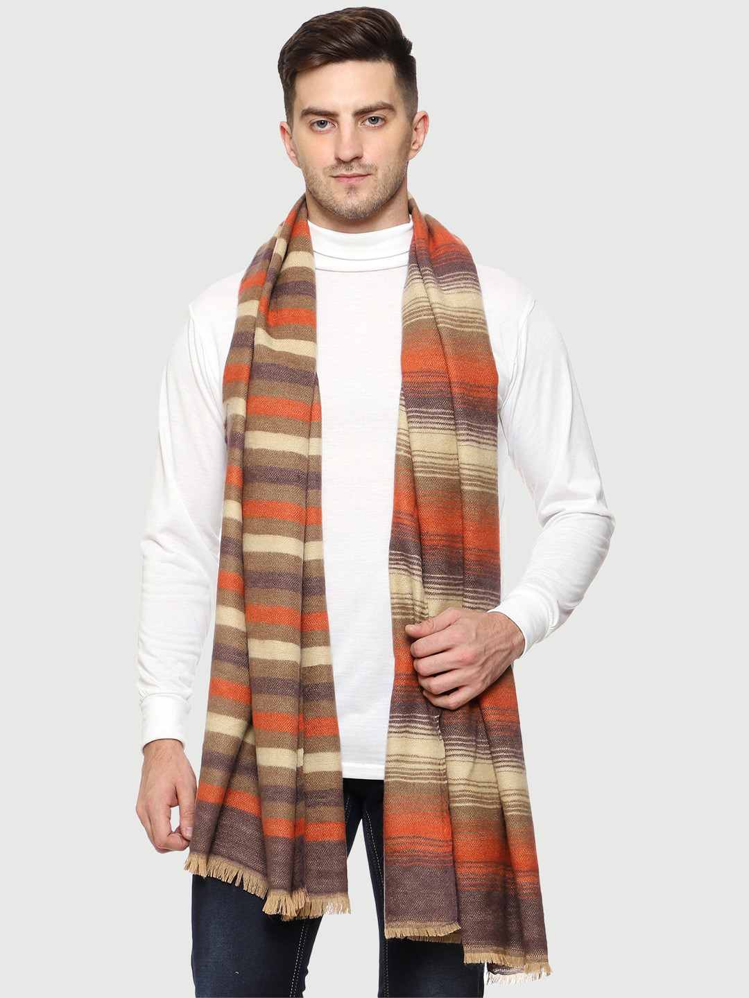 SWI Stylish Men Striped Wool Muffler