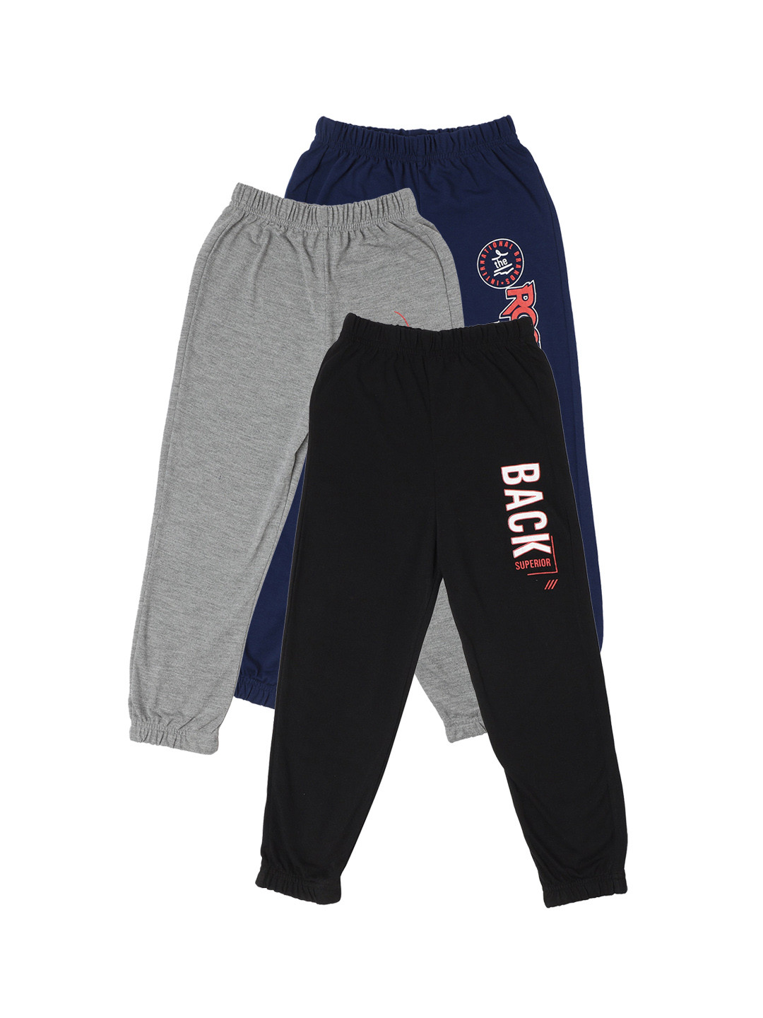 Billion Boys Pack Of 3 Typography Printed Cotton Joggers