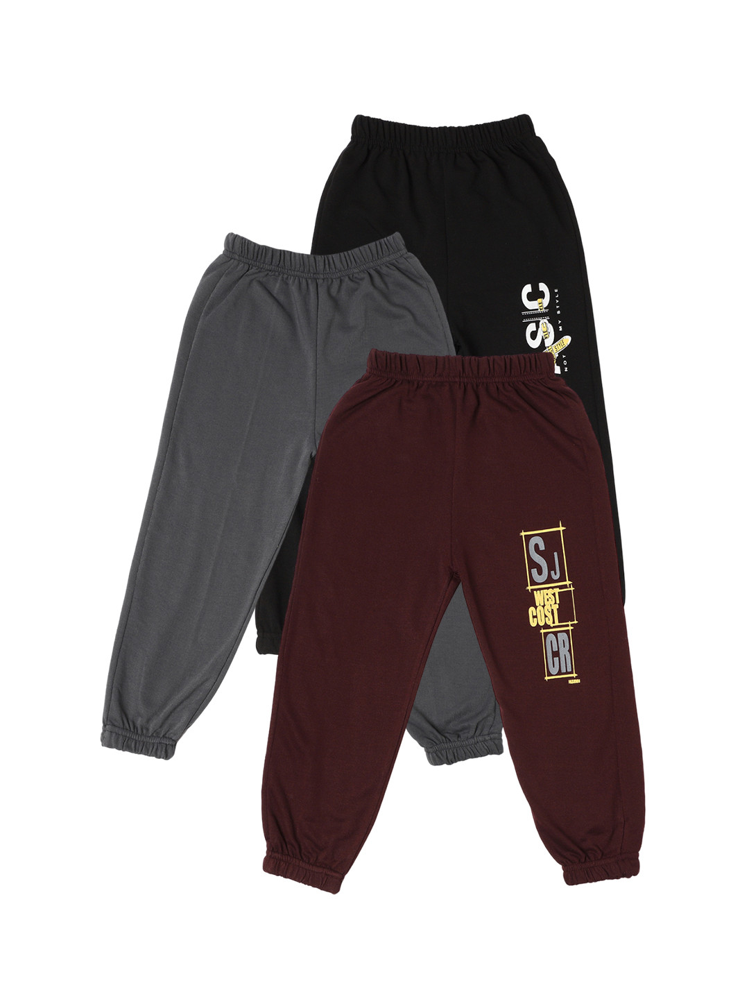 Billion Boys Pack Of 3 Typography Printed Cotton Joggers