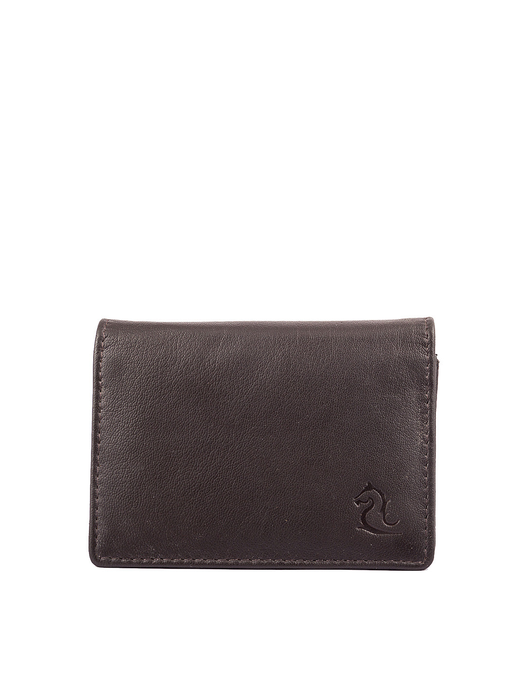 Kara Unisex Brown Solid Card Holder