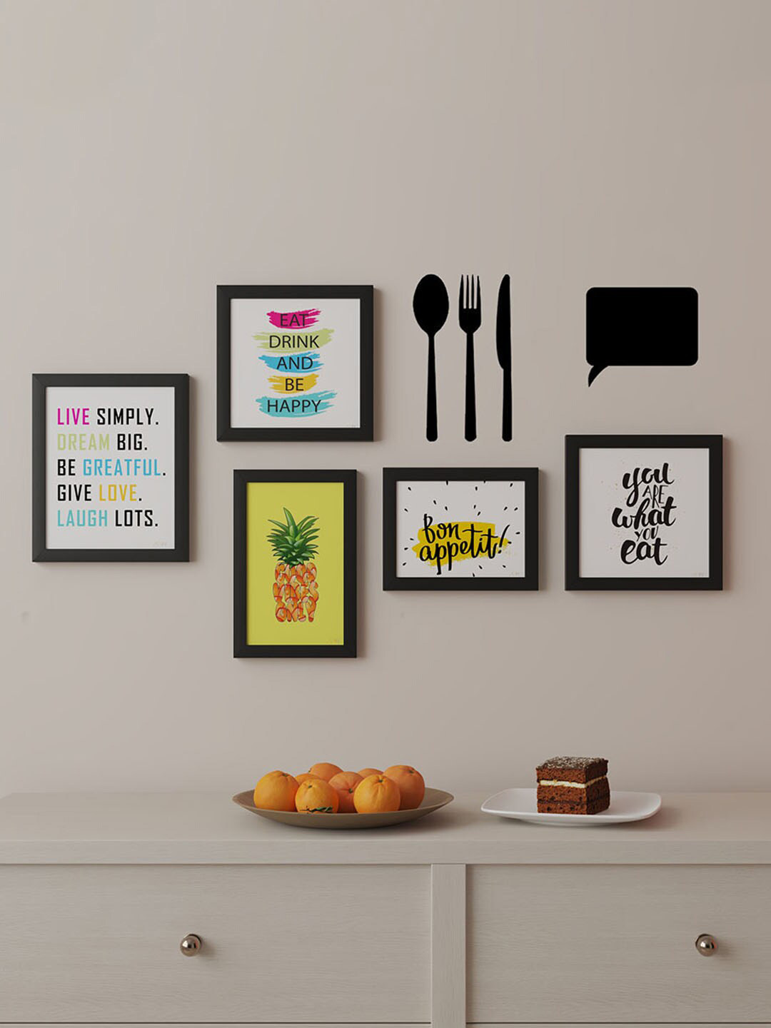 Art Street MDF 7 Pieces Wall Rectangle Photographs Wall Art