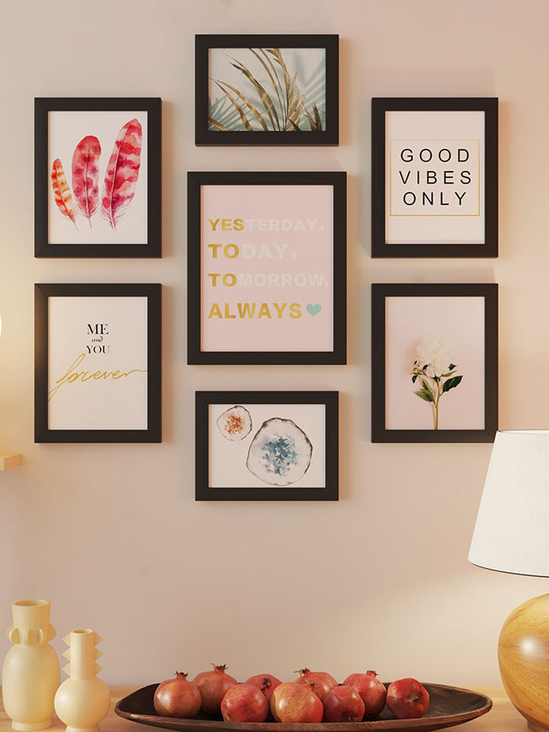 Art Street Motivational MDF 7 Pieces Wall Rectangle Paintings Wall Art
