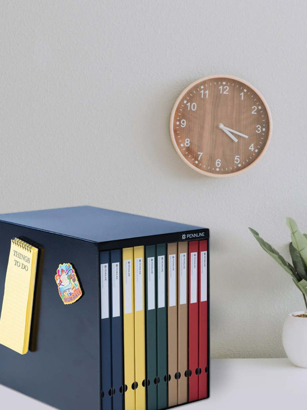 Pennline Black Filing Metal Cabinet With 10 Vertical Slim Folders