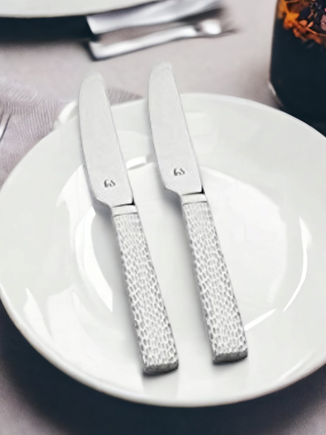 FNS Set of 2 Madrid Stainless Steel Dinner Knife/Butter Knife