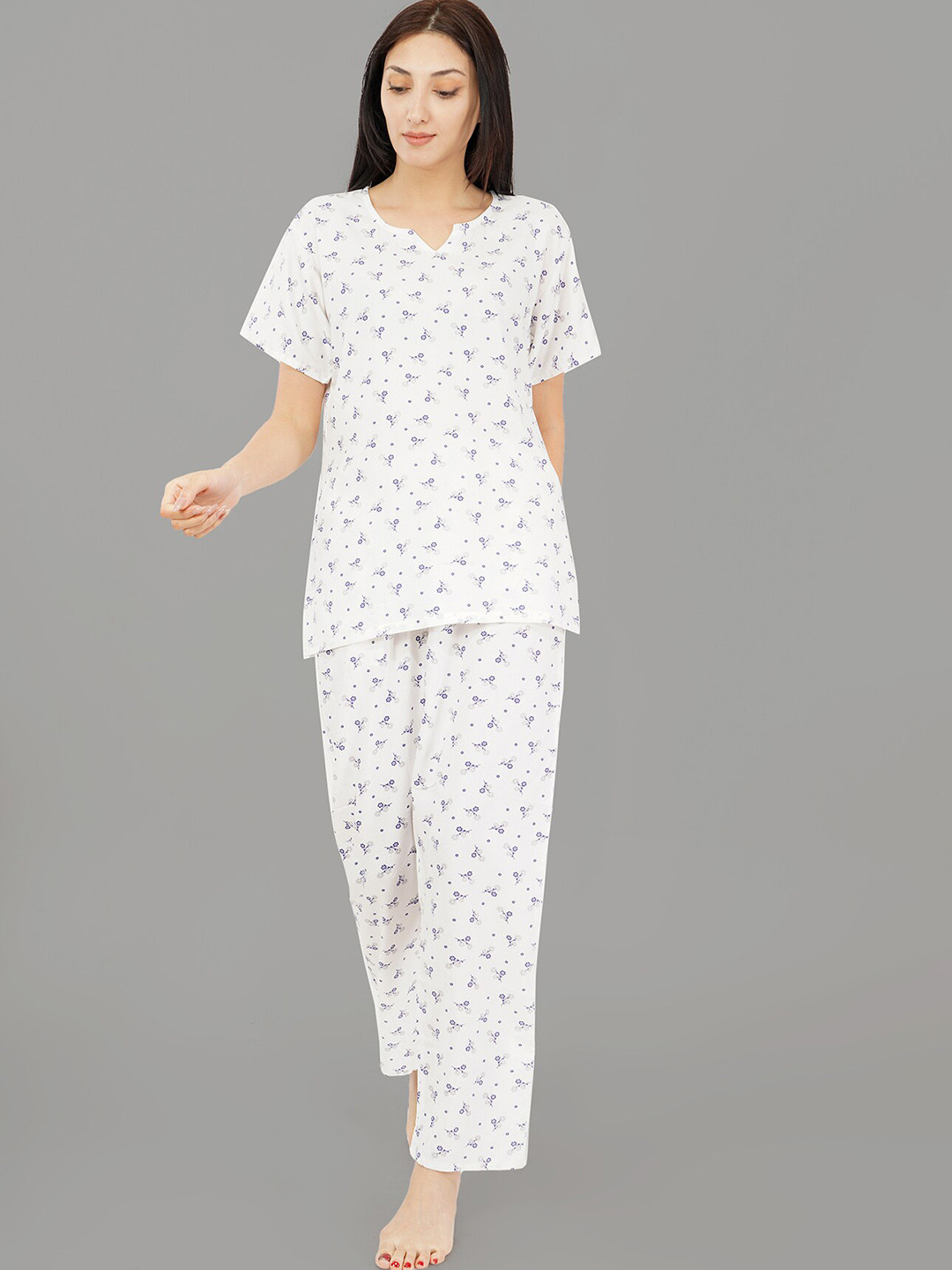 Noty Floral Printed Night Suit