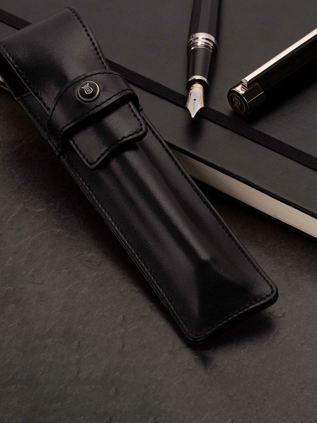 Lapis Bard Black Mayfair Single Pen Pouch