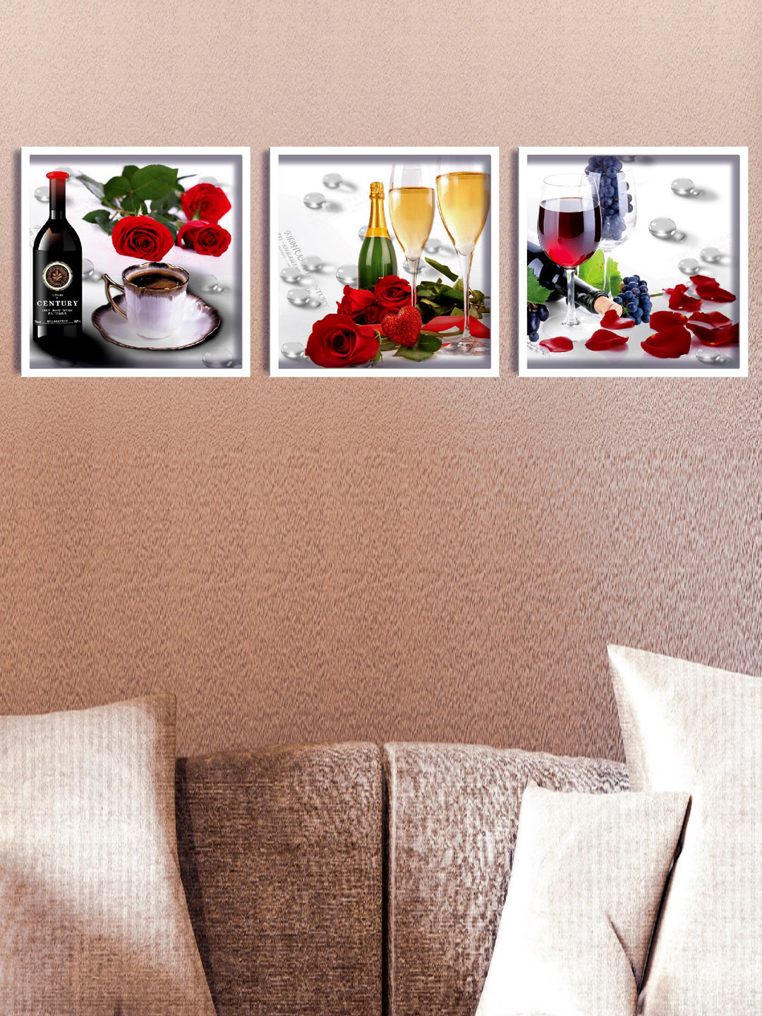 SAF Canvas 3 Pcs Wall Square Paintings Wall Art - 11.5x11.5In