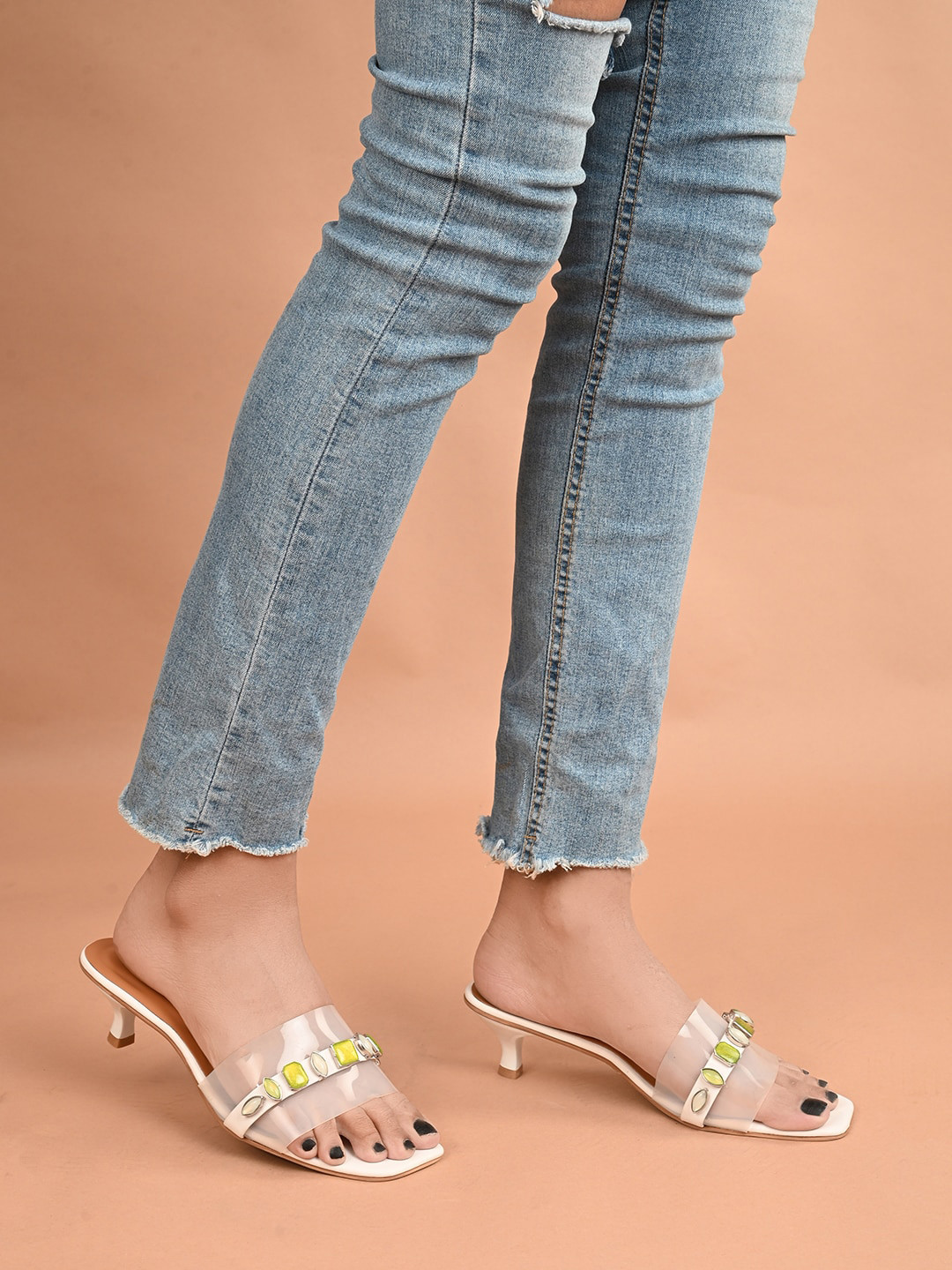 Hydes N Hues Open Toe Party Kitten Heels