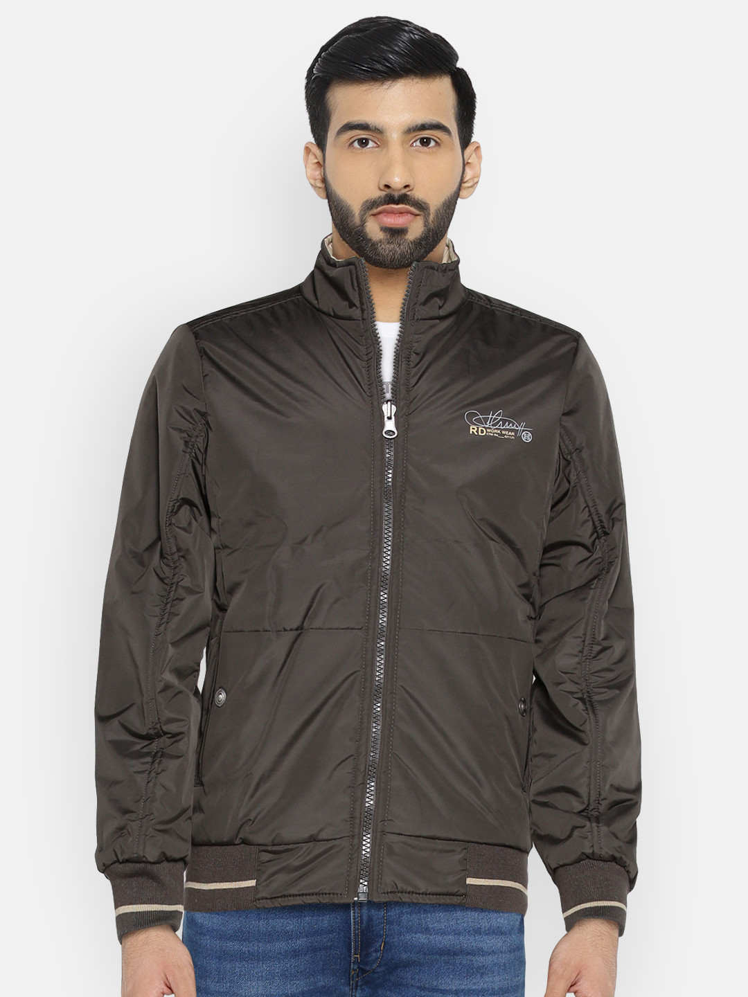 reversible denim bomber jacket