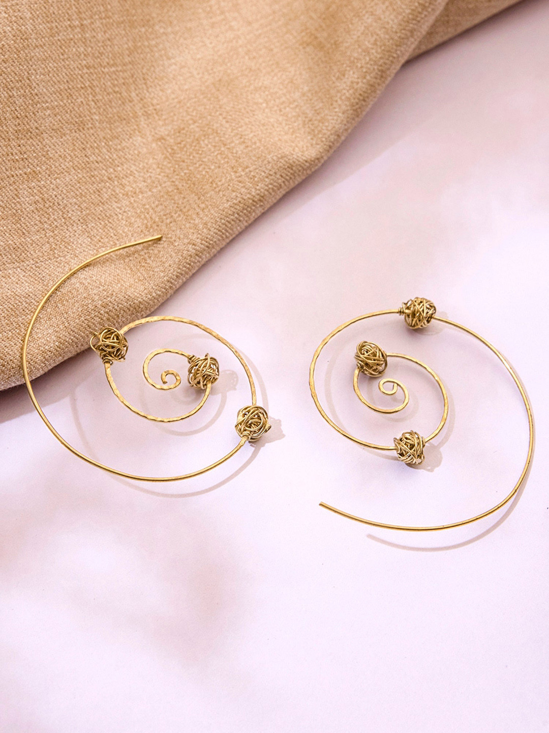 Studio One Love Gold-Plated Contemporary Hoop Earrings