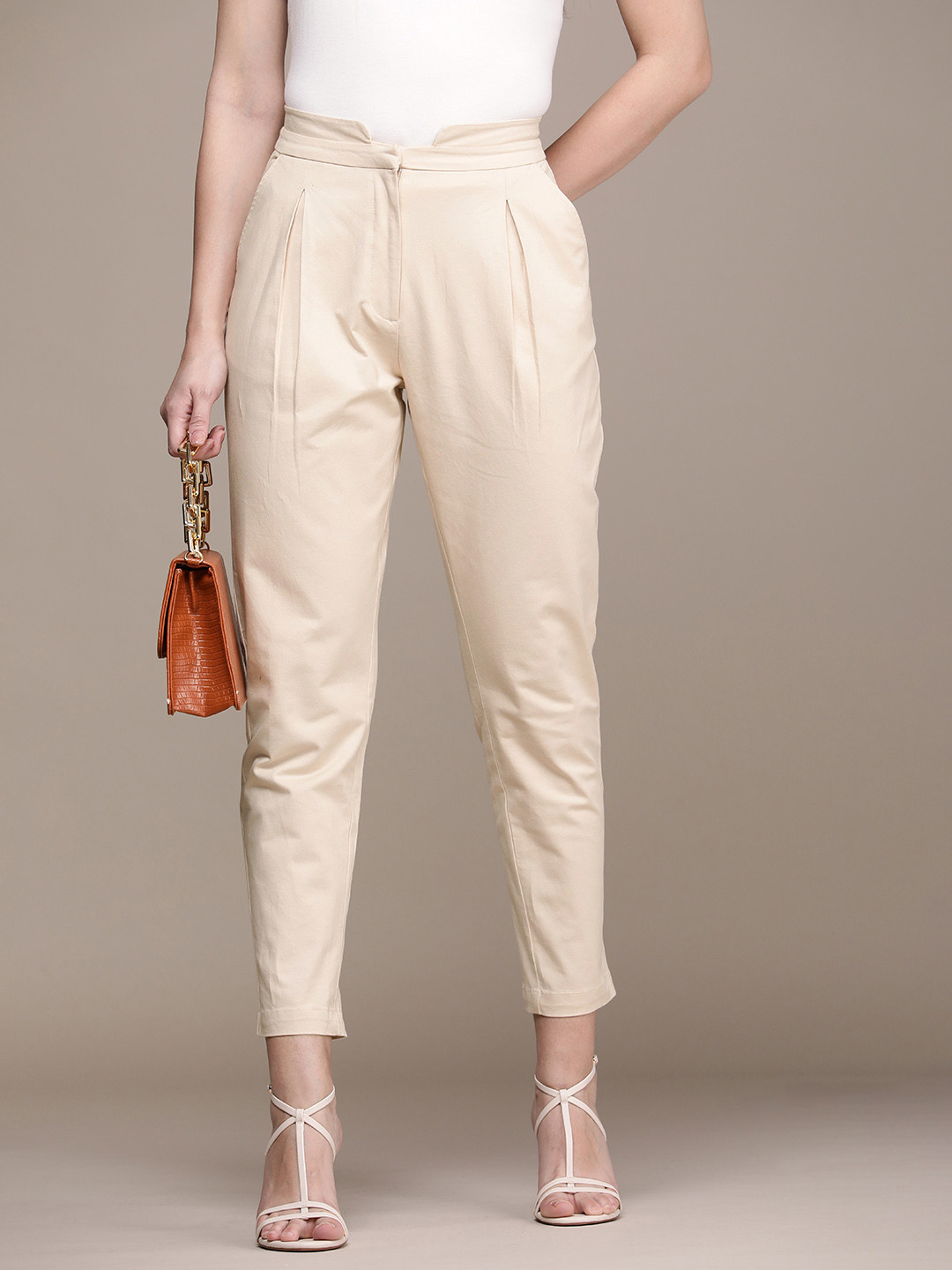 French Connection Women Pleated Casual Trousers