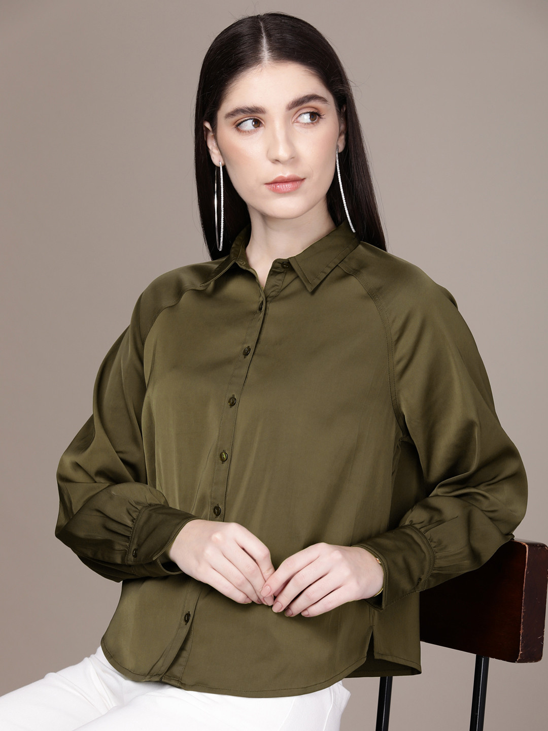 French Connection Satin Finish Casual Shirt